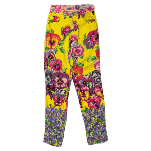 GIANNI VERSACE FLORAL TROUSERS LADIES UK 8